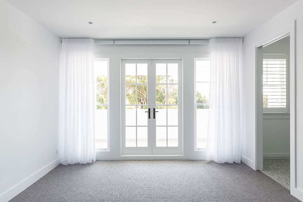 White door and curtain — Joinery in Central Coast NSW
