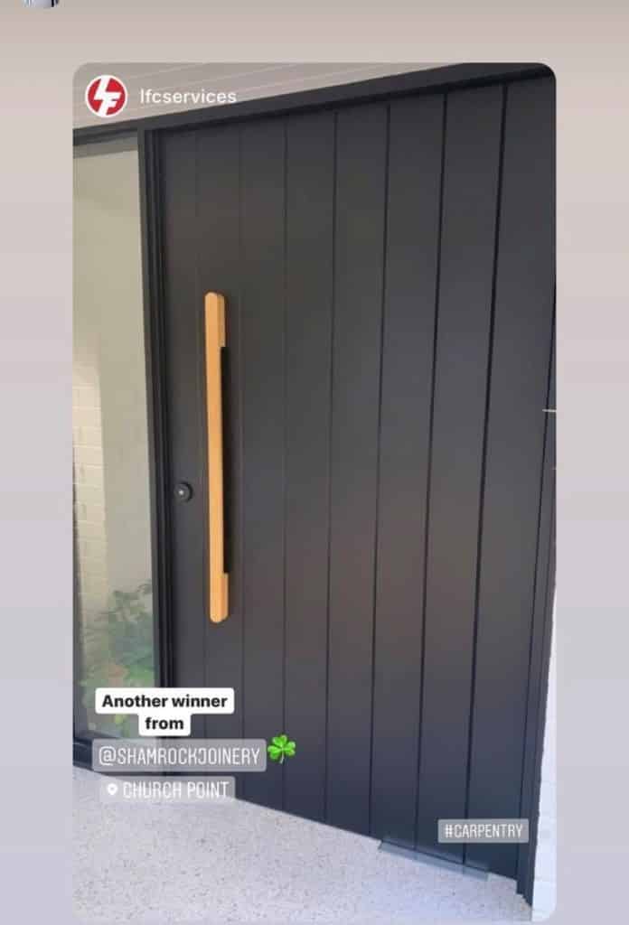 Painted Wooden Pivot Door — Joinery in Central Coast NSW