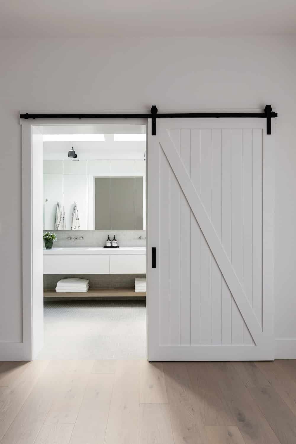White Sliding Door For Bathroom — Joinery in Central Coast NSW